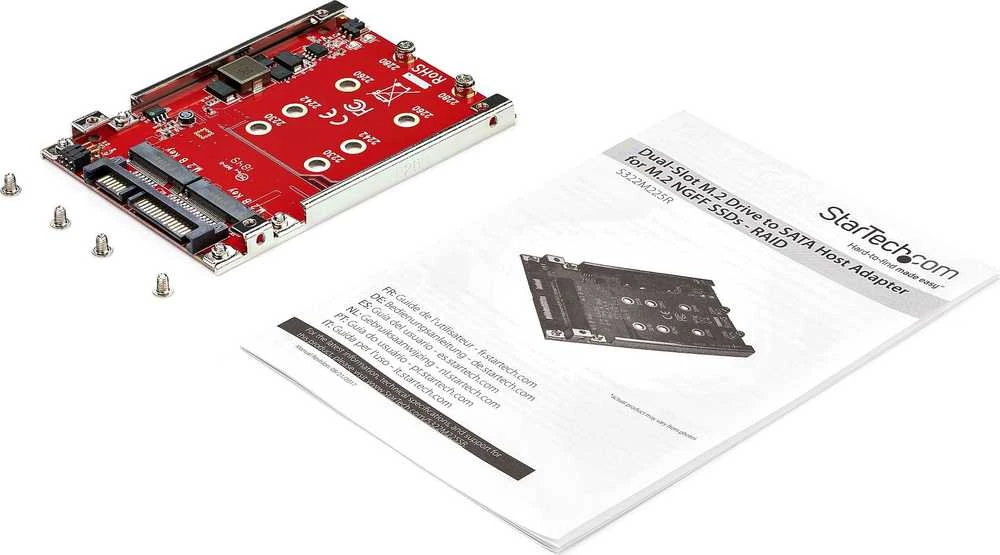 „StarTech“ 2,5 colio SATA korpusas – 2x M.2 SATA RAID (S322M225R)