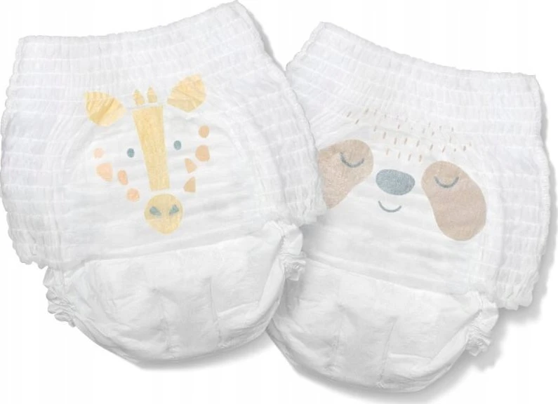 „Kit and Kin“, sauskelnės-kelnaitės 7 XXL (17 kg+), žirafai/tinginiui, 16 vnt.