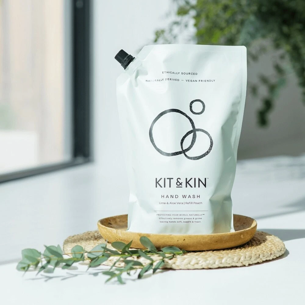 Kit & Kin natūralus skystas rankų muilas su laimo ir alavijo kvapu - papildymas, 1 l