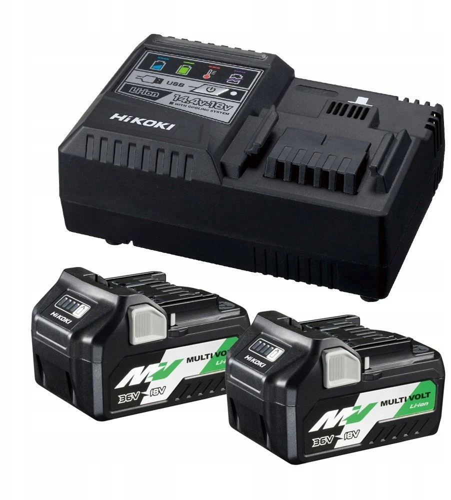 Priedų rinkinys Hikoki UC18YSL3WHZ; 36/18 V; 2x2,5/5,0 Ah; Li-ion