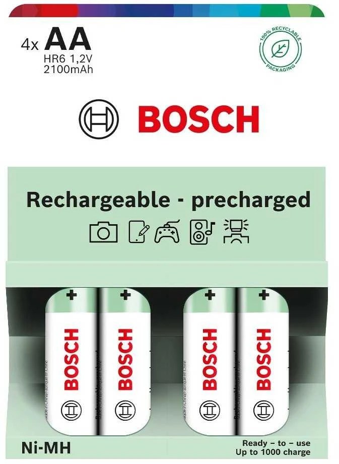 Bosch AA įkraunamos baterijos pakuotė