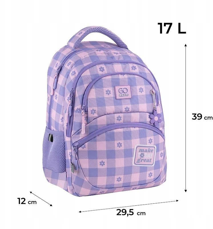Gopack Mokyklinė kuprinė GO25-175M-4. Rožinė sp.. 39x29,5x12 cm