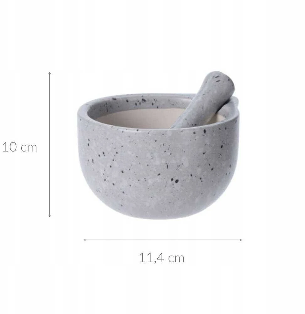 Kitchen Craft Virtuvinis skiedinys su grūstuvu, keramikinis, baltas