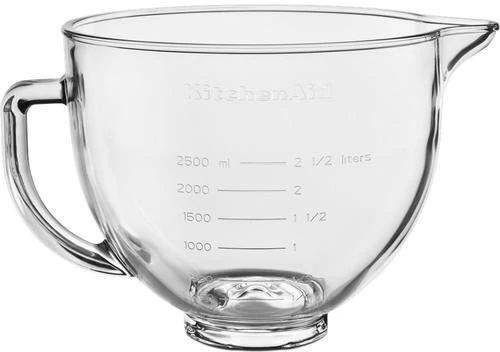 Plakiklis Stiklinis dubuo, skirtas „KitchenAid 5KSM5GB“ 4,7 l talpos maisto smulkintuvui