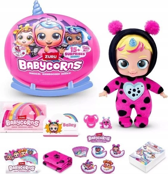 BABYCORNS lėlė su aksesuarais Magical Rainbocorn Babies, 1 serija, asort., 92107