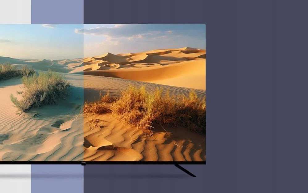 Televizorius Kivi 55", UHD, Android TV 11, Juodas, 60 Hz, AV1, Garsas 2x12W, 82 kWh/1000h, Energy G, WiFi5G, BT5.1, 3xHDMI, 2xUSB, 24 mėn.