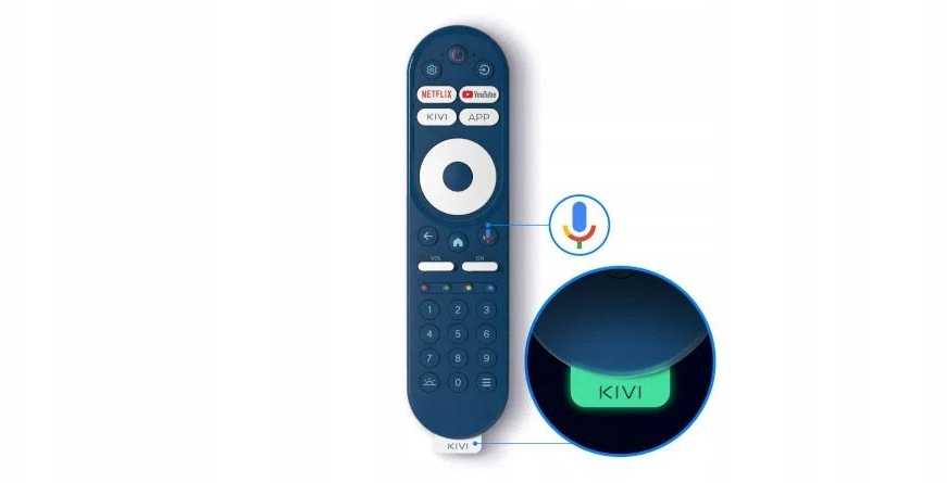 Televizorius Kivi 55", UHD, Android TV 11, Juodas, 60 Hz, AV1, Garsas 2x12W, 82 kWh/1000h, Energy G, WiFi5G, BT5.1, 3xHDMI, 2xUSB, 24 mėn.