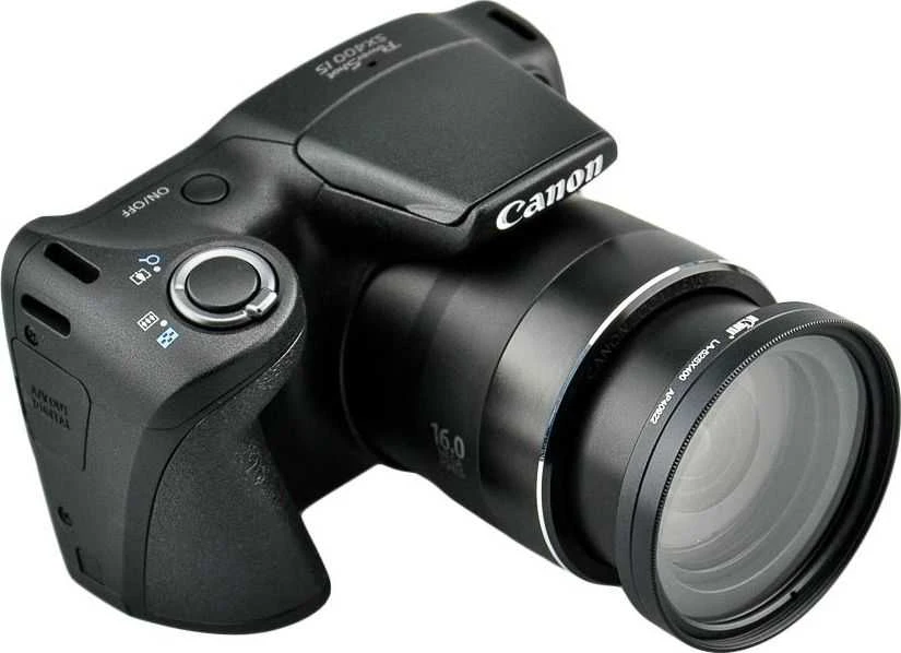 KiwiFotos adapteris pritvirtintas prie Canon SX400 IS