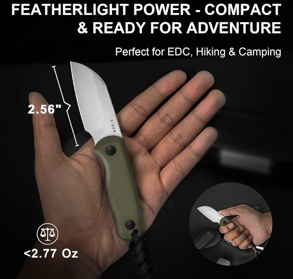 Nóż Kizer Drop Bear 1093A1 su fiksuota geležte