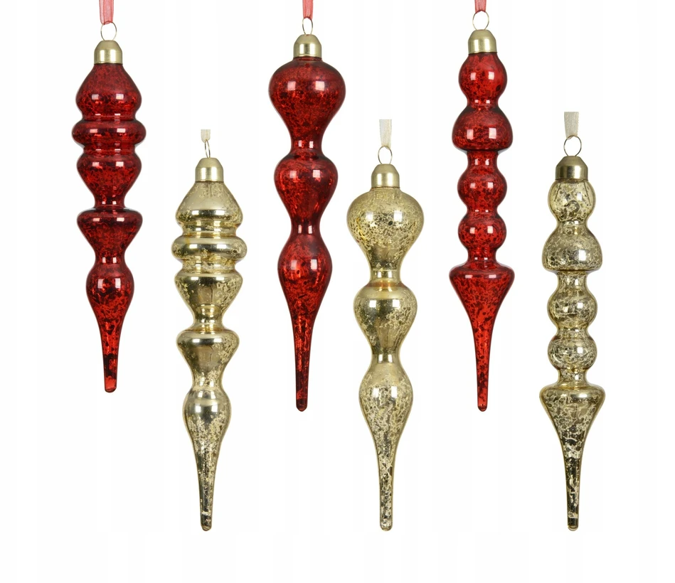 Nežinomas Kalėdinės eglutės žaisliukas Decoris Antique. auksinis/raudonas. 18 cm