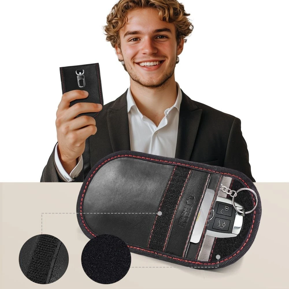 Tech-Protect KLR100 RFID dėklas – juodos spalvos ir raudonos spalvos