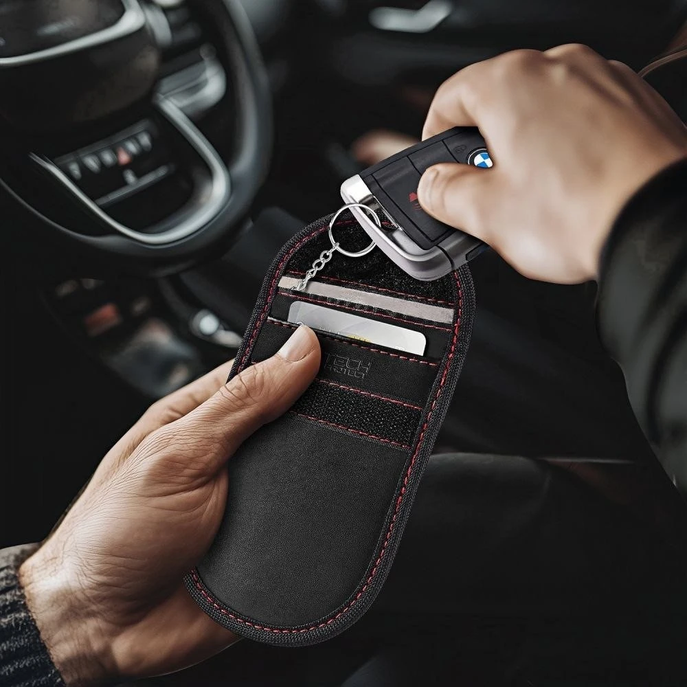 Tech-Protect KLR100 RFID dėklas – juodos spalvos ir raudonos spalvos