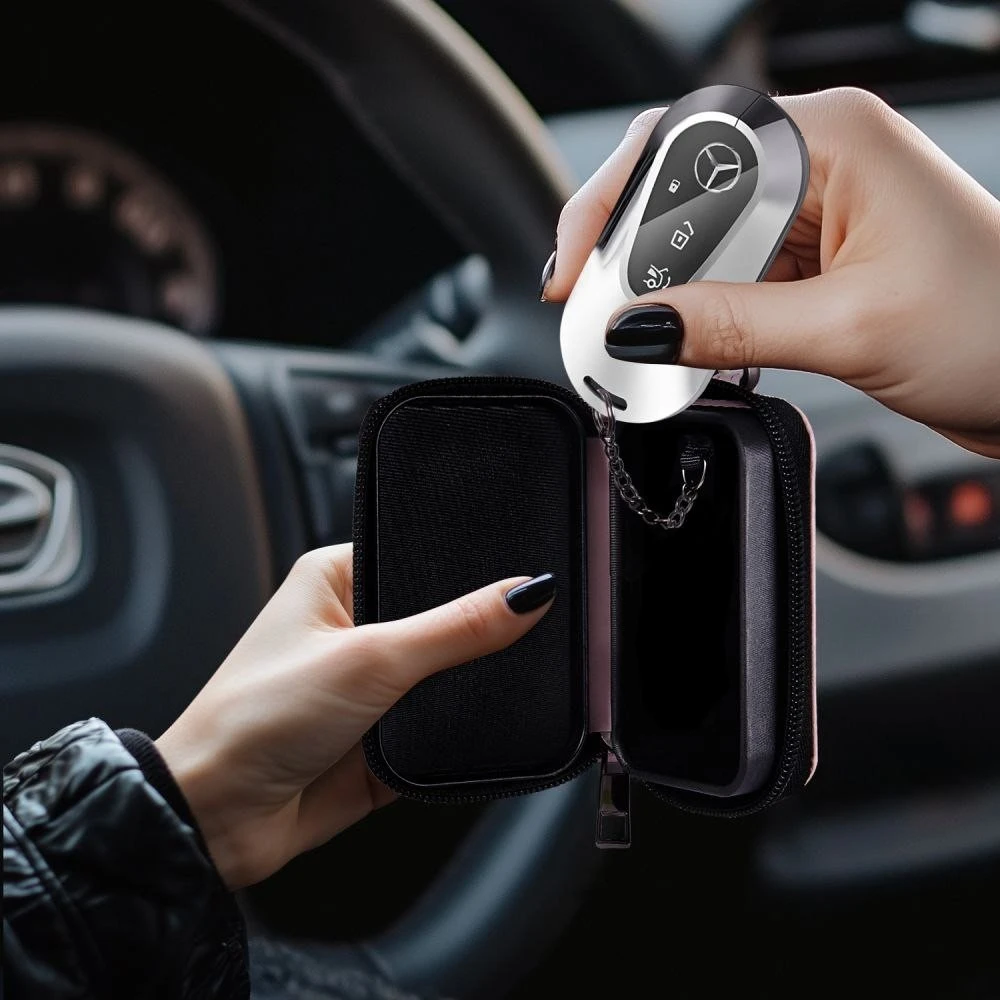 Tech-Protect KLR300 RFID blokuojantis automobilio raktų dėklas - Rožinė
