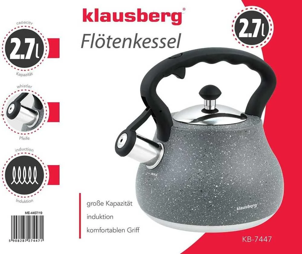 Virdulys, Tradicinis virdulys 2,7 l pilkas marmuras Klausberg