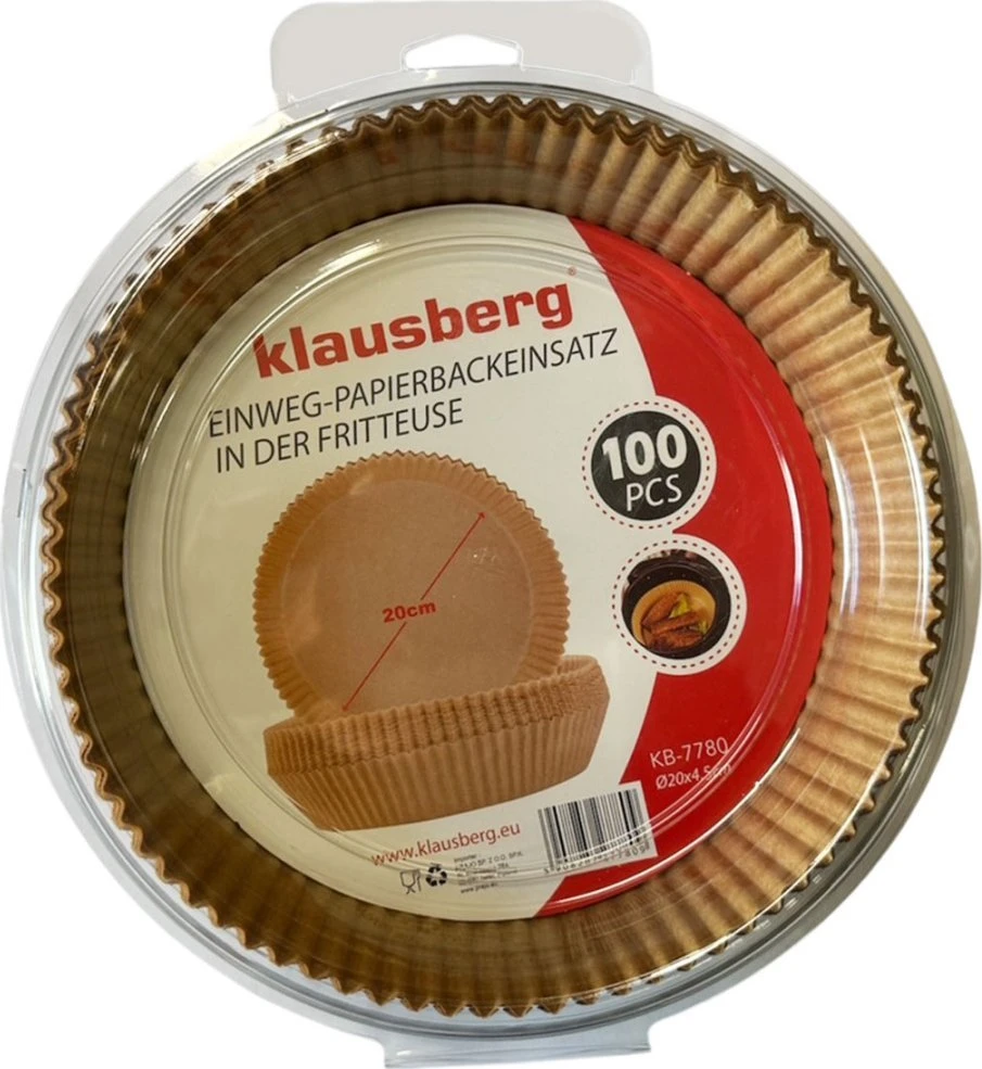 Kasetė Popierinis kepimo įdėklas gruzdintuvei, 20 cm skersmens, Klausberg KB-7780