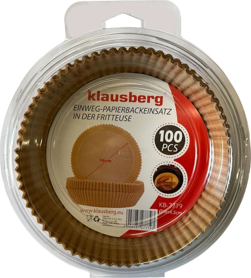 Kasetė Popierinis įdėklas kepimui gruzdintuvėje, 16 cm skersmens, Klausberg kb-7779