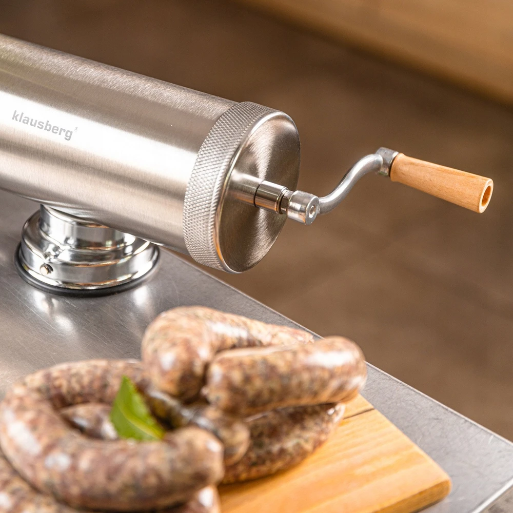 Nadziewarka Dešrų kimštuvas, talpa 2,5kg, horizontalus, nerūdijančio plieno, Klausberg, kb-7925
