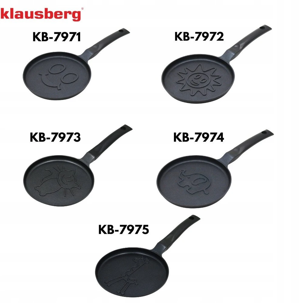 Keptuvė Blynų kepimo forma, dramblio rašto, aliuminio, nelimpanti danga, juoda, 18 cm skersmens, Klausberg, kb-7974