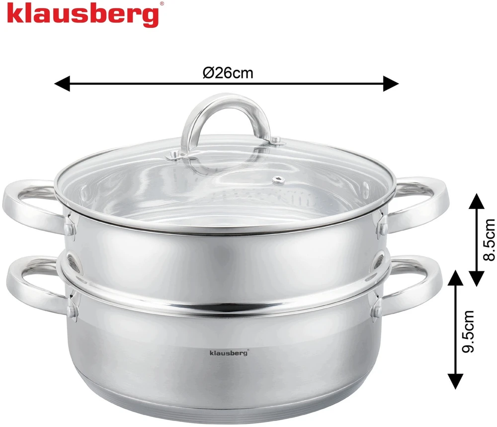 Garų kepimo puodas, 26 cm, 4,6 l, Klausberg, KB-9073