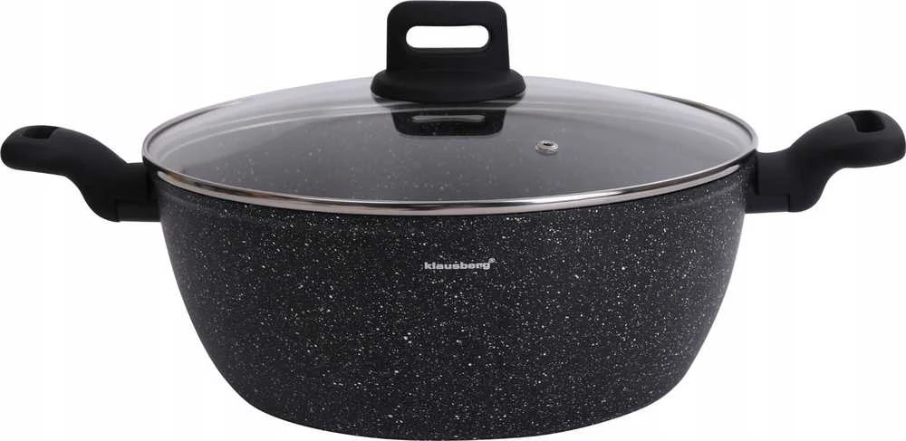 Puodas Puodas, juodas marmuras, 28 cm skersmens, 5,71 l, Klausberg