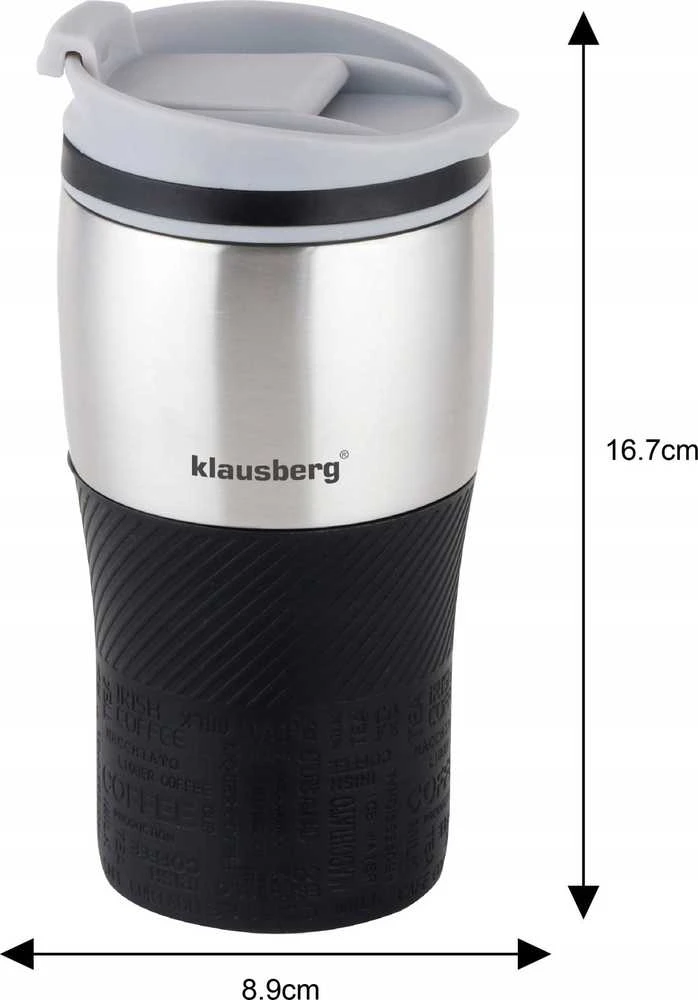 Puodelis Terminis puodelis, juodas, 320 ml, Klausberg