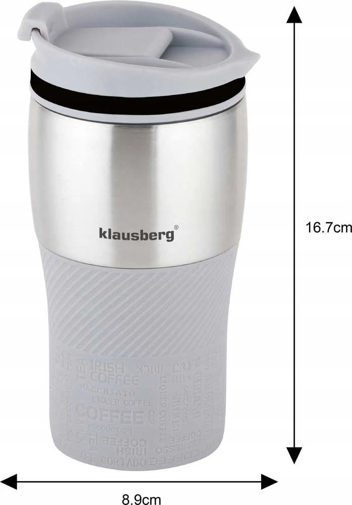 Puodelis Terminis puodelis, pilkas, 320 ml Klausberg