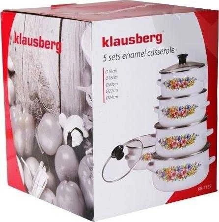 Rinkinys 10 dalių emaliuotų puodų rinkinys, įvairūs raštai, Klausberg