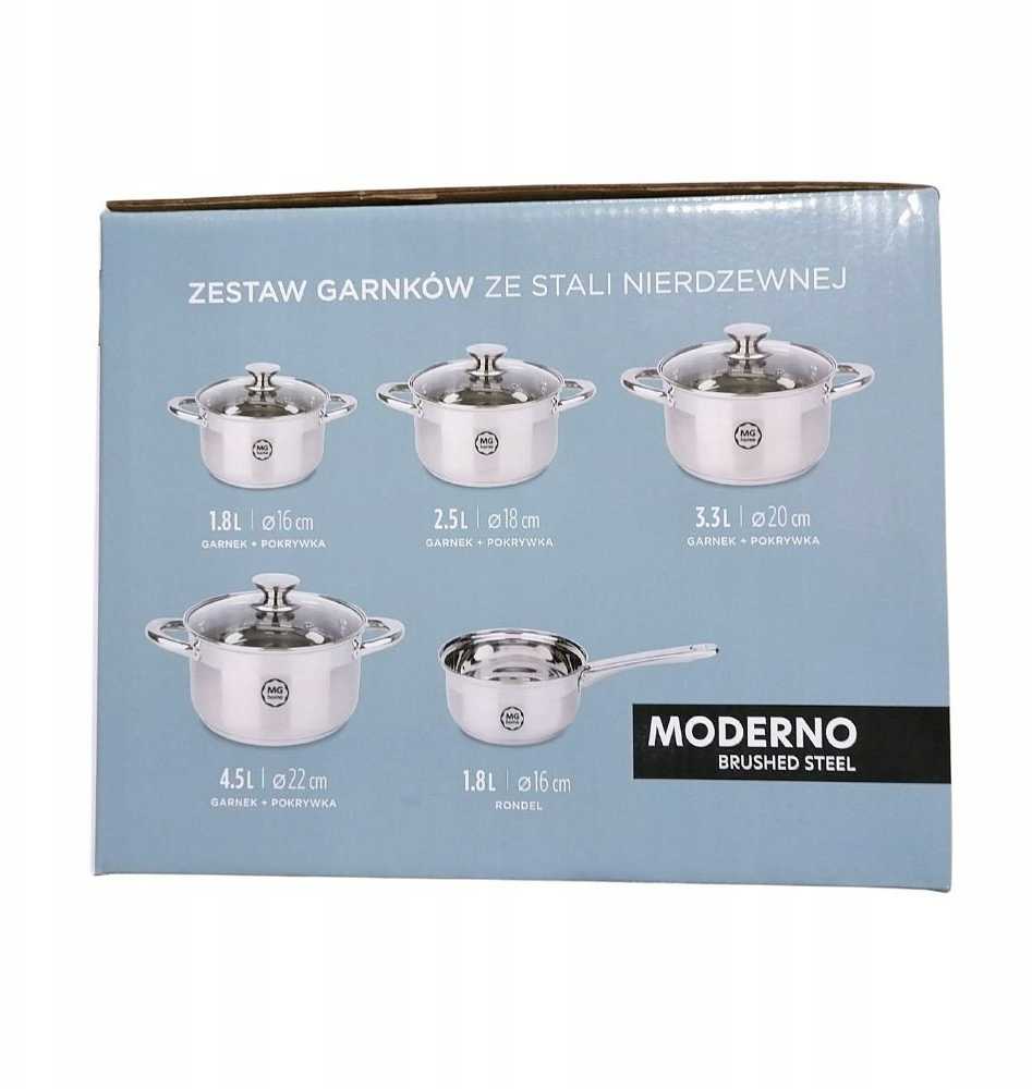 Tradicinis puodas MG Home MODERNO BRUSHED STEEL 4,5 l