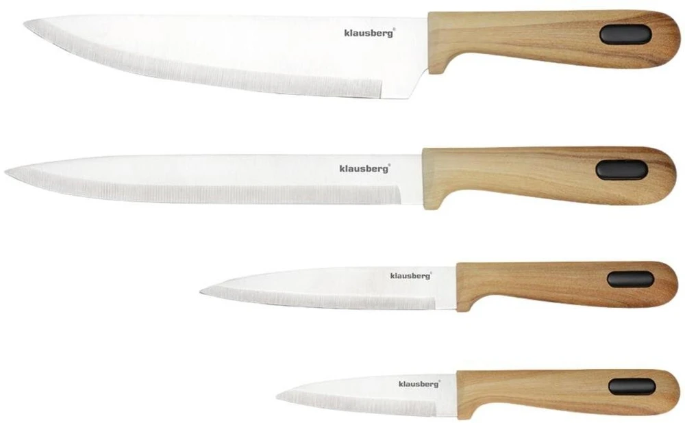 Rinkinys 8 dalių peilių ir lentelių rinkinys su organizatoriumi, medinis, nerūdijantis plienas, Klausberg, kb-9037