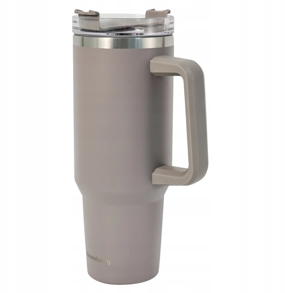 Puodelis Termospuodelis su šiaudeliu, pilkas, 1100 ml, nerūdijančio plieno, Klausberg, kb-7943