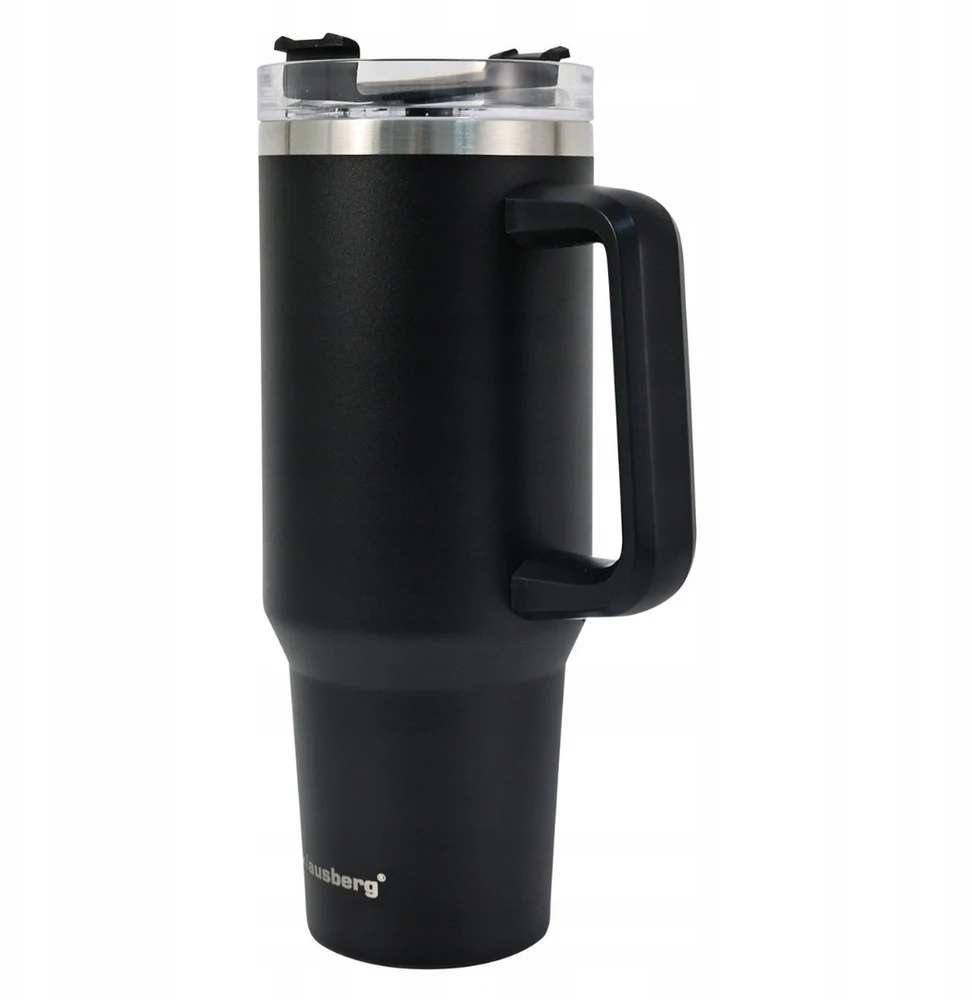 Puodelis Termospuodelis su šiaudeliu, juodas, 1100 ml, nerūdijančio plieno, Klausberg, kb-7942