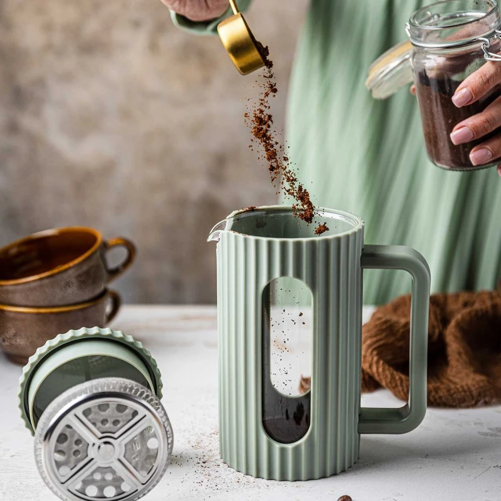 ZAPARZACZ DO HERBATY KAWY SZKLANY FRENCH PRESS 600 ML Žalias KLAUSBERG KB-7750
