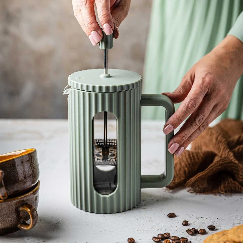 ZAPARZACZ DO HERBATY KAWY SZKLANY FRENCH PRESS 600 ML Žalias KLAUSBERG KB-7750