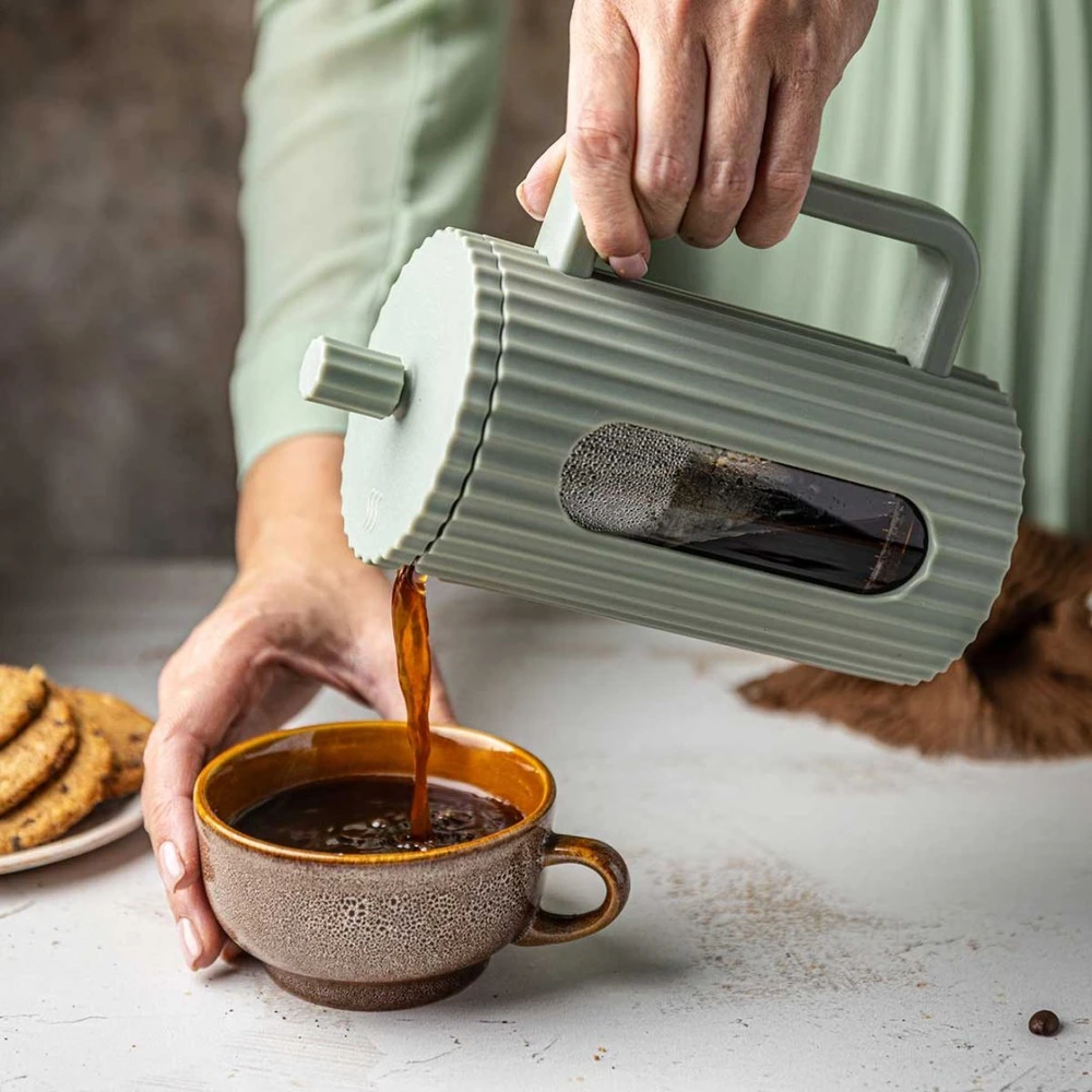 ZAPARZACZ DO HERBATY KAWY SZKLANY FRENCH PRESS 600 ML Žalias KLAUSBERG KB-7750