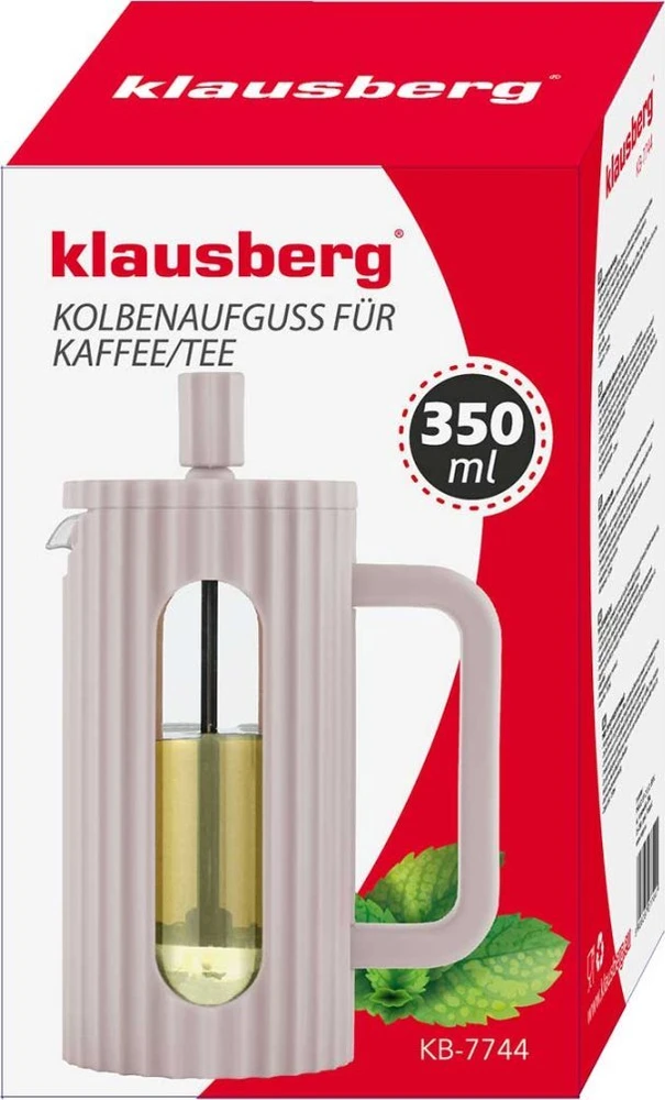 ZAPARZACZ DO HERBATY KAWY SZKLANY FRENCH PRESS 350 ML BEŻOWY KLAUSBERG KB-7744