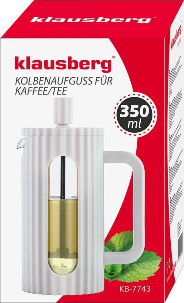 ZAPARZACZ DO HERBATY KAWY SZKLANY FRENCH PRESS 350 ML KREMOWY KLAUSBERG KB-7743