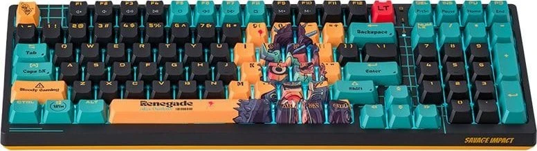 Klaviatūra žaidimams A4Tech Bloody AT98 RENEGADE Alpha Optical Switch, mechaninė, su foniniu apšvietimu, daugiaspalvė