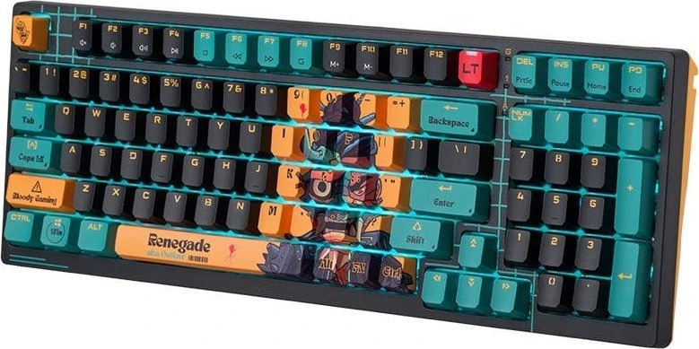 Klaviatūra žaidimams A4Tech Bloody AT98 RENEGADE Alpha Optical Switch, mechaninė, su foniniu apšvietimu, daugiaspalvė