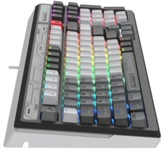 Klaviatūra A4Tech Bloody B950 su pašvietimu mechaninė žaidimams klaviatūra RGB, Brown Switch, USB, CZ, pilka