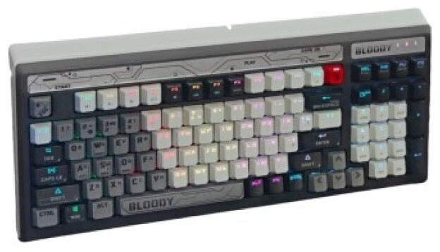 Klaviatūra A4Tech Bloody B950 su pašvietimu mechaninė žaidimams klaviatūra RGB, Brown Switch, USB, CZ, pilka