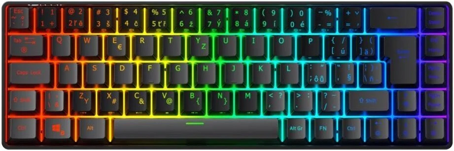 Klaviatūra A4Tech C-TECH Mechaniczna klaviatūra žaidimams Renegade (GKB-18), przełączniki magnetyczne, 68 klawiszy, USB, RGB pašvietimas