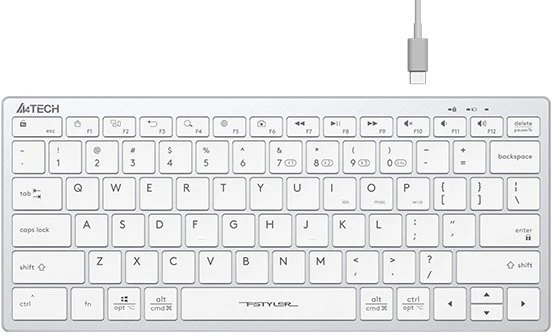 A4tech klaviatūra FBX51C, biuro klaviatūra, membrana, bevielė, CZ/SK, balta