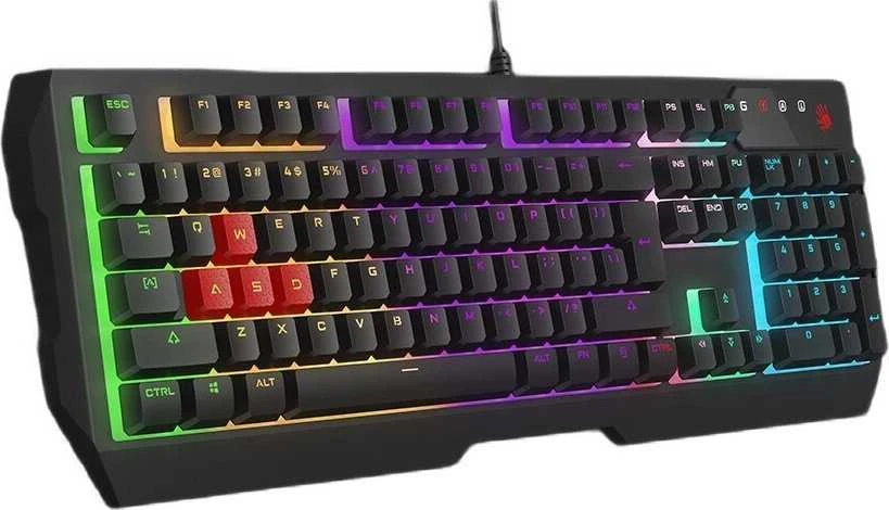 Klaviatūra žaidimams A4Tech B140N su laidu membraninė su pašvietimu juoda