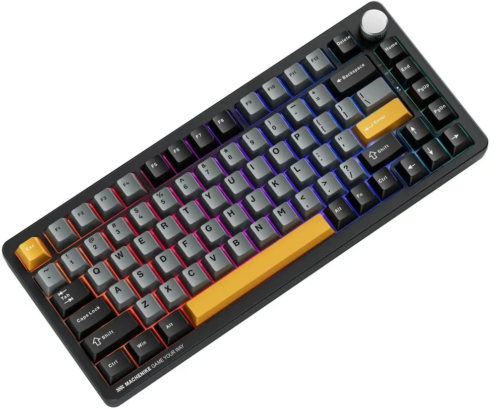 Machenike K600-B82W Belaidė mechaninė su pašvietimu Klaviatūra žaidimams GR Sidabrinis Switch - Juodas