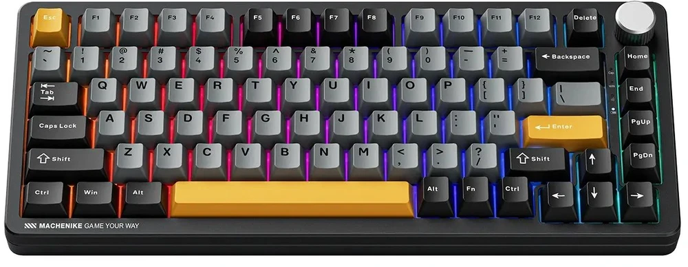 Machenike K600-B82W Belaidė mechaninė su pašvietimu Klaviatūra žaidimams GR Sidabrinis Switch - Juodas