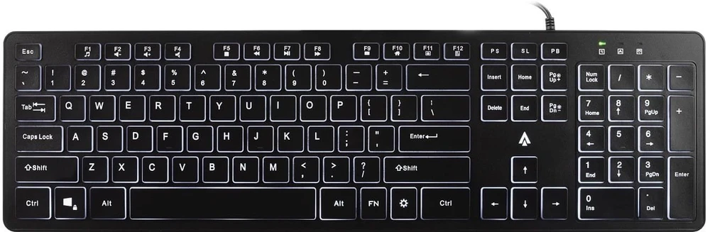 Klaviatūra Accura Artesia ACC-K1408 su laidu 100% (full-size) su pašvietimu juoda