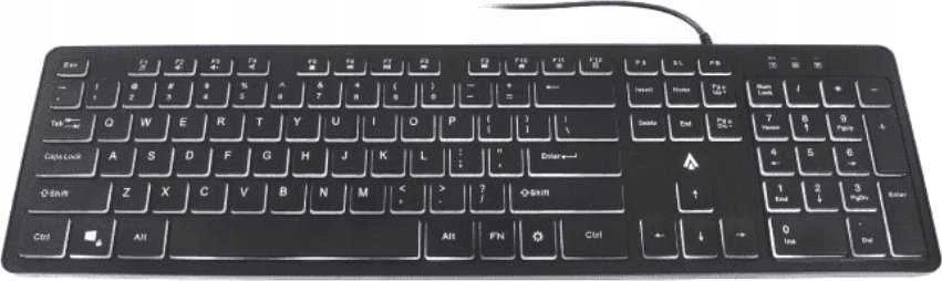 Klaviatūra Accura Artesia ACC-K1408 su laidu 100% (full-size) su pašvietimu juoda