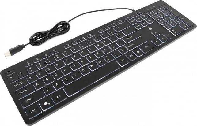 Klaviatūra Accura Artesia ACC-K1408 su laidu 100% (full-size) su pašvietimu juoda