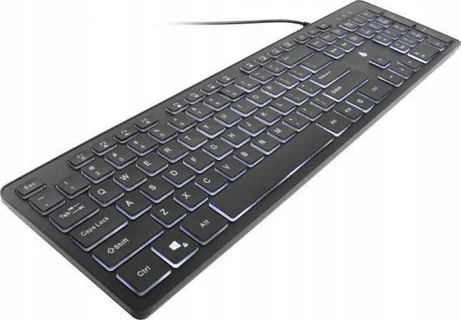 Klaviatūra Accura Artesia ACC-K1408 su laidu 100% (full-size) su pašvietimu juoda