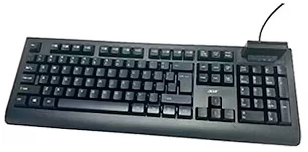 Acer AKW320 | Klaviatūra | su laidu | US | Smart Card Reader | Juodas | Retil pack